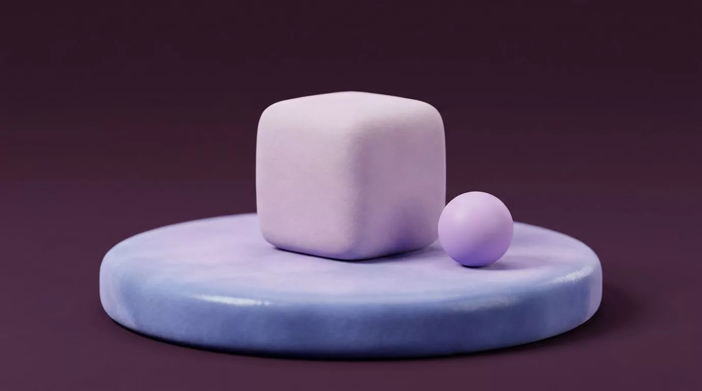 Soft 3D sugar cube on a pastel podium, illustrating how to stop craving sugar